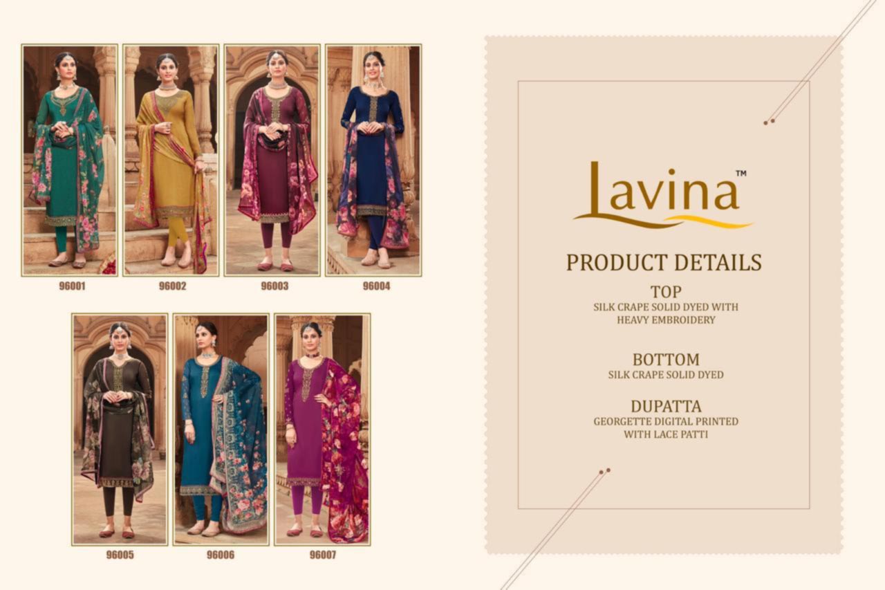 Lavina Vol-96 Natural Crepe Salwar Kameez Lavina Vol-96 Natural Crepe Salwar Kameez